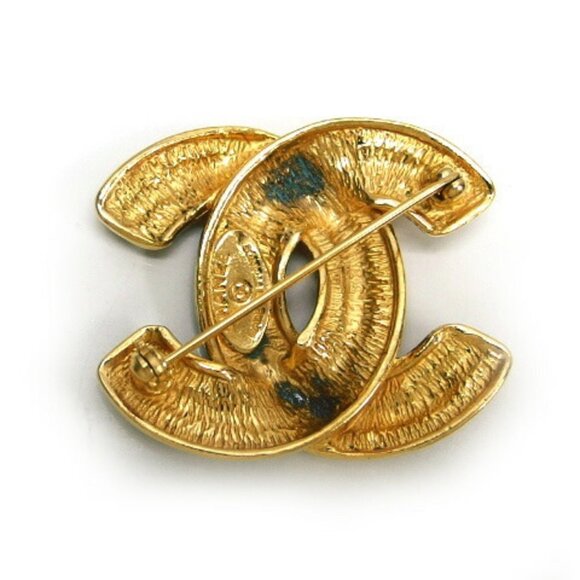 CHANEL Cocomark Matelasse Brooch Gold ⭐ - Picture 2 of 9